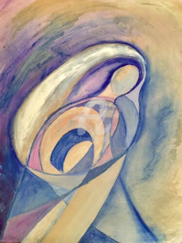 Peinture intitulée "Deroulement" par Nelly Coudoux, Œuvre d'art originale, Gouache
