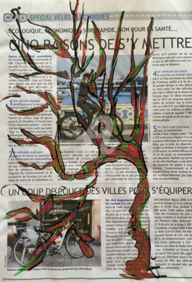 Malerei mit dem Titel "Balade en ville" von Nelly Coudoux, Original-Kunstwerk, Gouache