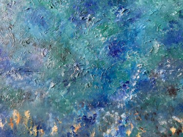 Pittura intitolato "Dopo tempesta, mare…" da Nelly Marlier, Opera d'arte originale, Olio Montato su Telaio per barella in le…