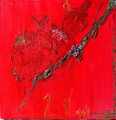 Peinture intitulée "Luna Rossa" par Nelly Marlier, Œuvre d'art originale, Huile Monté sur Châssis en bois