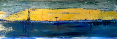 Deep in space, a city of the future Peinture intitulée "Deep in space, a ci…" par Nelly Marlier, Œuvre d'art originale, Huile Monté sur Châssis