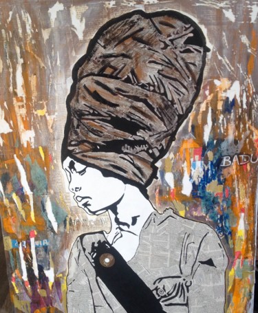 Painting titled "Badu" by Nelly Payet, Original Artwork, Acrylic