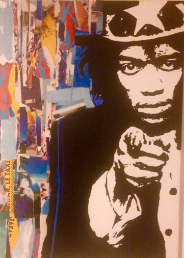 Painting titled "Hendrix" by Nelly Payet, Original Artwork, Acrylic