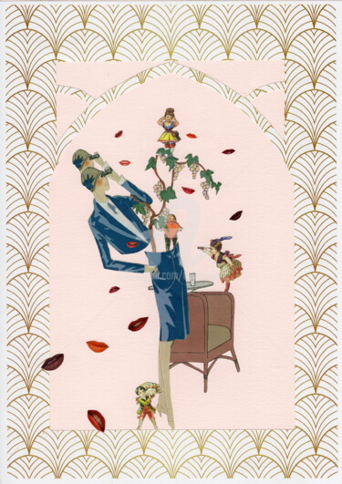 Collages intitulée "Couverture de revue" par Nelly Sanchez, Œuvre d'art originale, Collages