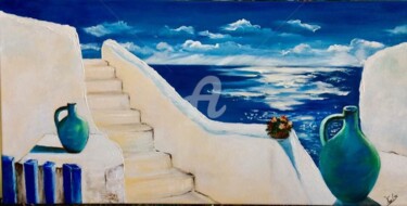 Painting titled "Rhodes" by Nelly Sandrin, Original Artwork, Acrylic