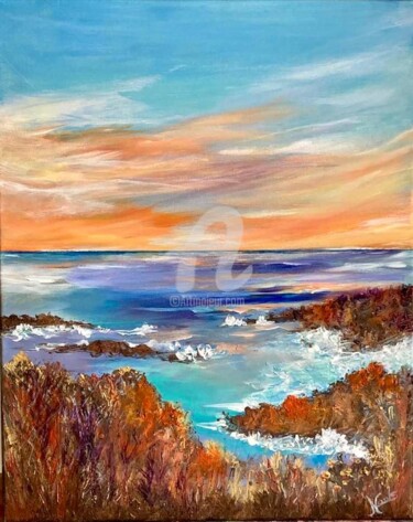 Painting titled "Cancale" by Nelly Sandrin, Original Artwork, Acrylic