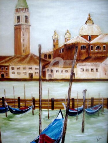 Painting titled "venise" by Nelly Sandrin, Original Artwork