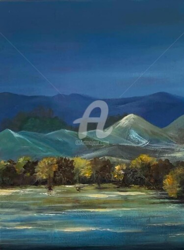 Peinture intitulée "La montagne" par Nelly Sandrin, Œuvre d'art originale, Acrylique Monté sur artwork_cat.