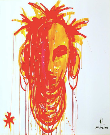 Pintura titulada "Cara sol" por Nelson Gomes Teixeira, Obra de arte original, Acrílico