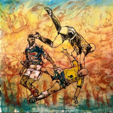 Painting titled "A nos enfants de ..." by Nelson Gomes Teixeira, Original Artwork, Acrylic Mounted on Wood Stretcher frame