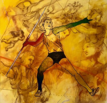 Malerei mit dem Titel "Le souffle des anges" von Nelson Gomes Teixeira, Original-Kunstwerk, Acryl Auf Keilrahmen aus Holz mo…
