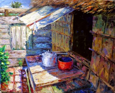 Peinture intitulée "La olla roja" par Nelson Labrada, Œuvre d'art originale, Huile