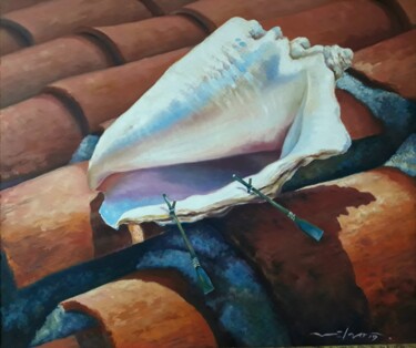 Painting titled "Emigración" by Nelson Labrada, Original Artwork, Oil