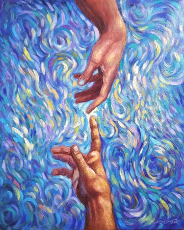 Painting titled "Help!" by Nelson Labrada, Original Artwork, Oil