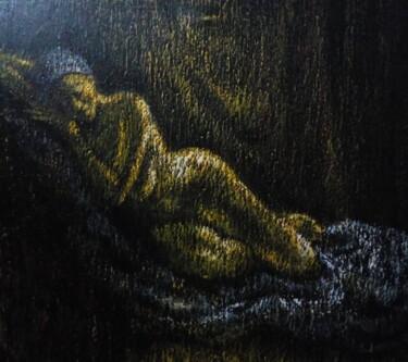 Malerei mit dem Titel "Self isolation" von Nelson Okoh, Original-Kunstwerk, Acryl