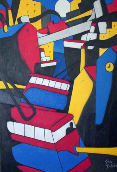 Pintura titulada "Paisaje urbano VII.…" por Nelson San Julián, Obra de arte original, Oleo