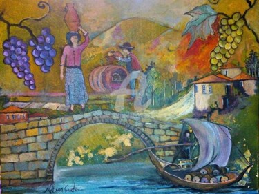 Pintura intitulada "Douro" por Nelson Santos, Obras de arte originais, Acrílico