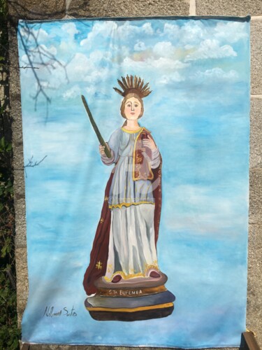 Pintura intitulada "Santa Eufemea" por Nelson Santos, Obras de arte originais, Óleo
