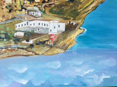 Painting titled "Farol da Madeira" by Nelson Santos, Original Artwork, Acrylic