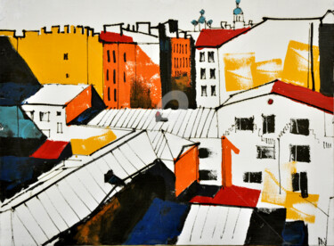 Painting titled "city-oil-on-canvas.…" by Igor Nelubovich, Original Artwork