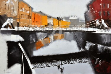 Peinture intitulée "Lion Bridge 2" par Igor Nelubovich, Œuvre d'art originale, Huile