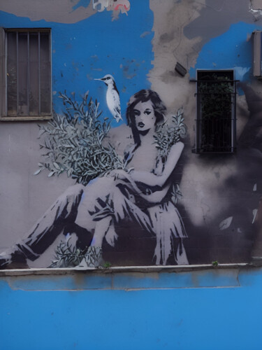 Цифровое искусство под названием "Bluebird-Street 1" - Nema Seidel, Подлинное произведение искусства, Цифровая живопись