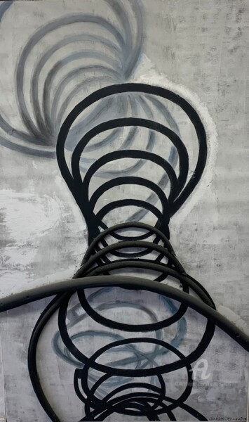 Картина под названием "Verwirbelt 12" - Nema Seidel, Подлинное произведение искусства, Акрил Установлен на Другая жесткая па…
