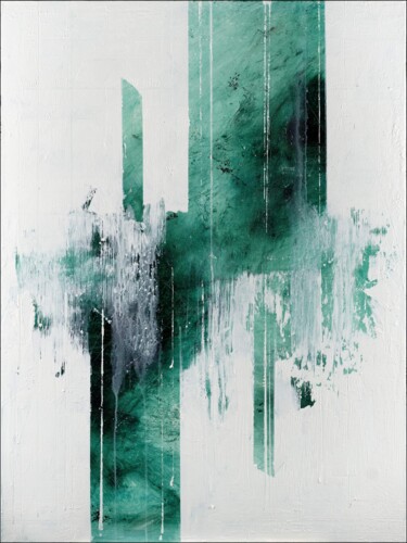 Картина под названием "Green Shimmer" - Nemanja Nikolic, Подлинное произведение искусства, Акрил Установлен на Деревянная ра…