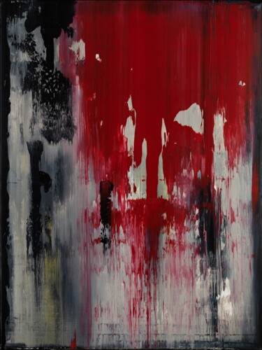 Malarstwo zatytułowany „The Curtain Rose” autorstwa Nemanja Nikolic, Oryginalna praca, Akryl Zamontowany na Drewniana rama n…