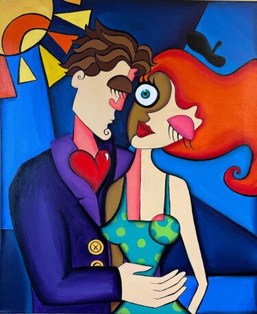 Painting titled "Los Novios" by Nemesis Seoane, Original Artwork, Acrylic