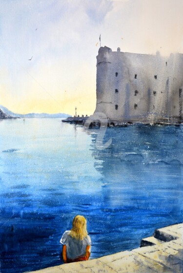 Peinture intitulée "Sirena Iz Dubrovnik…" par Nenad Kojić, Œuvre d'art originale, Aquarelle