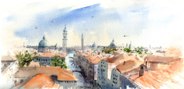 Painting titled "Peaks of Venice Ita…" by Nenad Kojić, Original Artwork, Watercolor