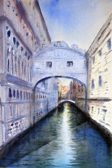 「Ponte dei Sospiri/…」というタイトルの絵画 Nenad Kojićによって, オリジナルのアートワーク, 水彩画
