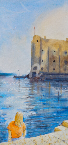 Painting titled "Sirena Dubrovnik 17…" by Nenad Kojić, Original Artwork, Watercolor