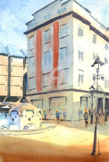 Painting titled "Instituto Cervantes…" by Nenad Kojić, Original Artwork, Watercolor