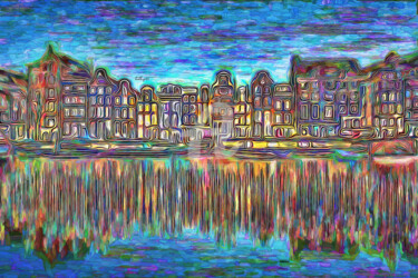 Digital Arts titled "Night in Amsterdam" by Nenad Vasic Kiklop99, Original Artwork, Digital Painting