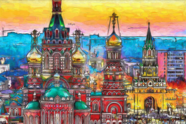 Digital Arts titled "City panorama" by Nenad Vasic Kiklop99, Original Artwork, Digital Painting