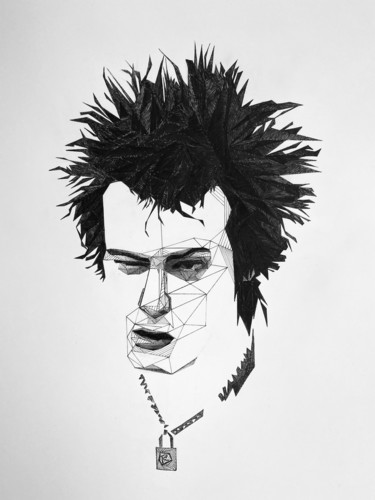 Sid Drawing titled "Sid" by Nastya G., Original Art, Marker Mounted on Cardboard