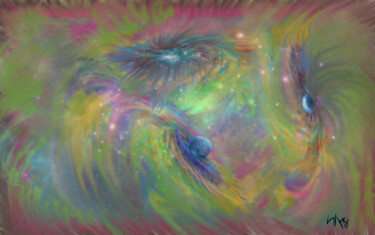 Arts numériques intitulée "Galaxie" par Neo Kinetic Artis, Œuvre d'art originale, Peinture numérique