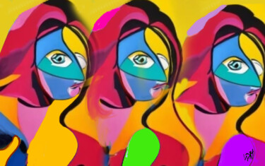 Цифровое искусство под названием "Triplette" - Neo Kinetic Artis, Подлинное произведение искусства, Цифровая живопись
