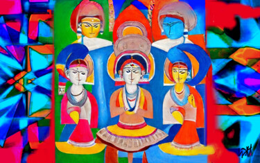 Malerei mit dem Titel "Prarthanaen" von Neo Kinetic Artis, Original-Kunstwerk, Öl