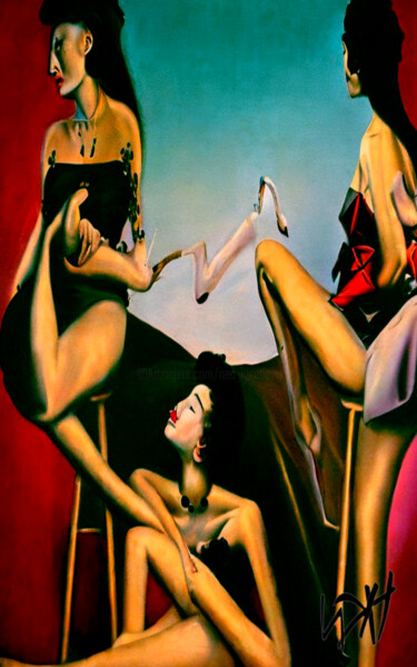 Pittura intitolato "Fille de joie" da Neo Kinetic Artis, Opera d'arte originale, Acrilico