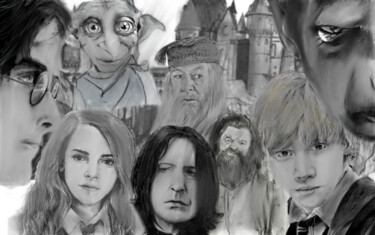 Zeichnungen mit dem Titel "Harry potter" von Neo Kinetic Artis, Original-Kunstwerk, 2D digitale Arbeit