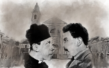 Drawing titled "Don camillo" by Neo Kinetic Artis, Original Artwork, 2D Digital Work
