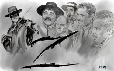 Tekening getiteld "Zorro" door Neo Kinetic Artis, Origineel Kunstwerk, 2D Digital Work