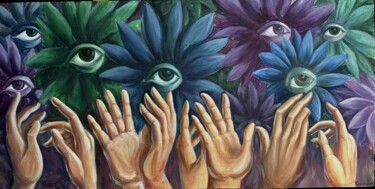 Schilderij getiteld "Attraction" door Neonila Korotash, Origineel Kunstwerk, Olie
