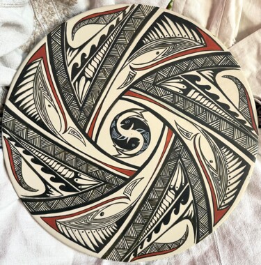 Diseño titulada "On the Trypil motif…" por Neonila Korotash, Obra de arte original, Arte de mesa