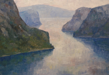 「Fjord in Norway / Ф…」というタイトルの絵画 Роман Фисечкоによって, オリジナルのアートワーク, オイル
