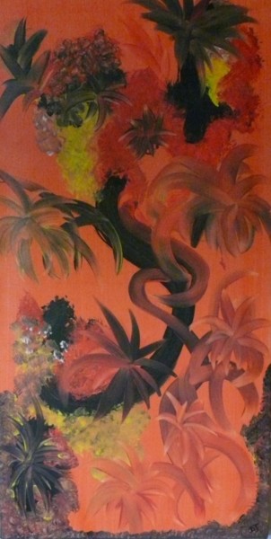Painting titled "Artifices de fleurs" by Nephidell, Original Artwork