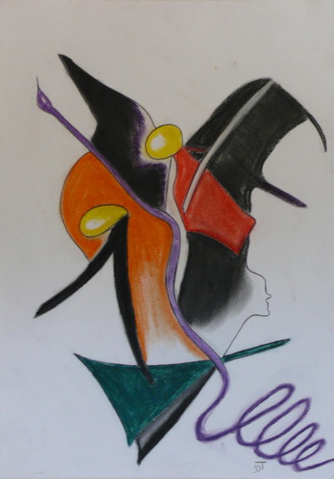 Drawing titled "L'amour/la haine" by Nephidell, Original Artwork